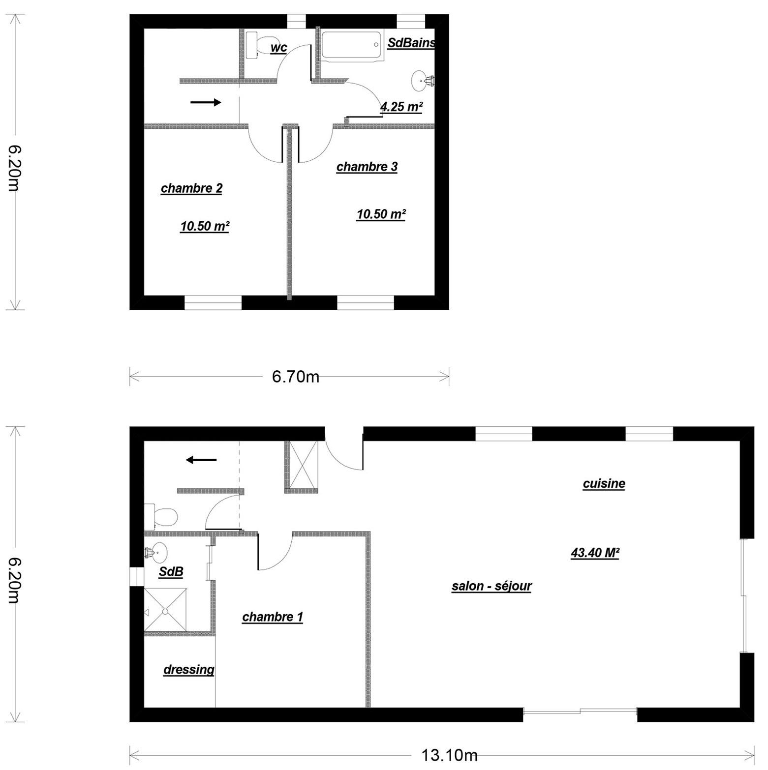 Plan maison rez de chausse