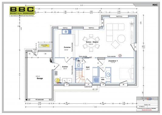 Plan maison bbc contemporaine