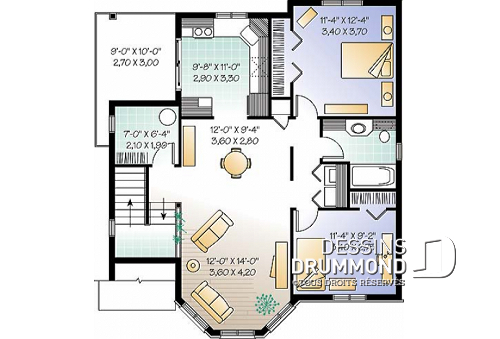 Plan de maison duplex 2 chambres