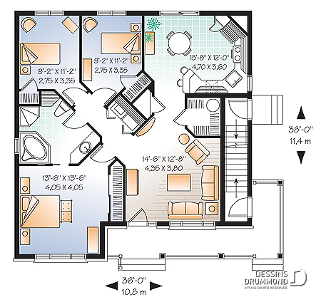 Plan de maison 1/2 niveau