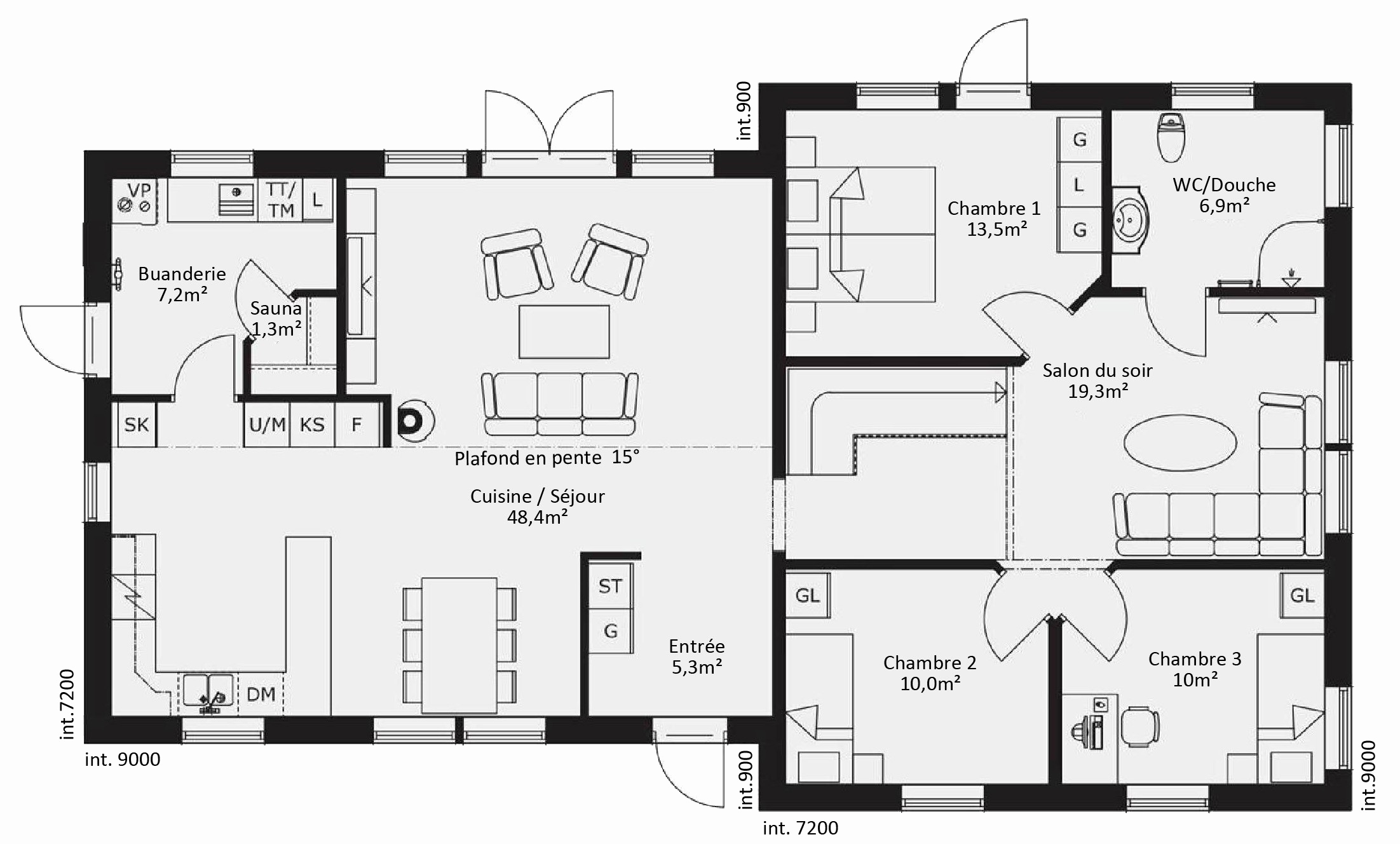 Plan de maison ossature