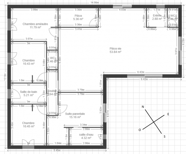 Plan maison de 100m²