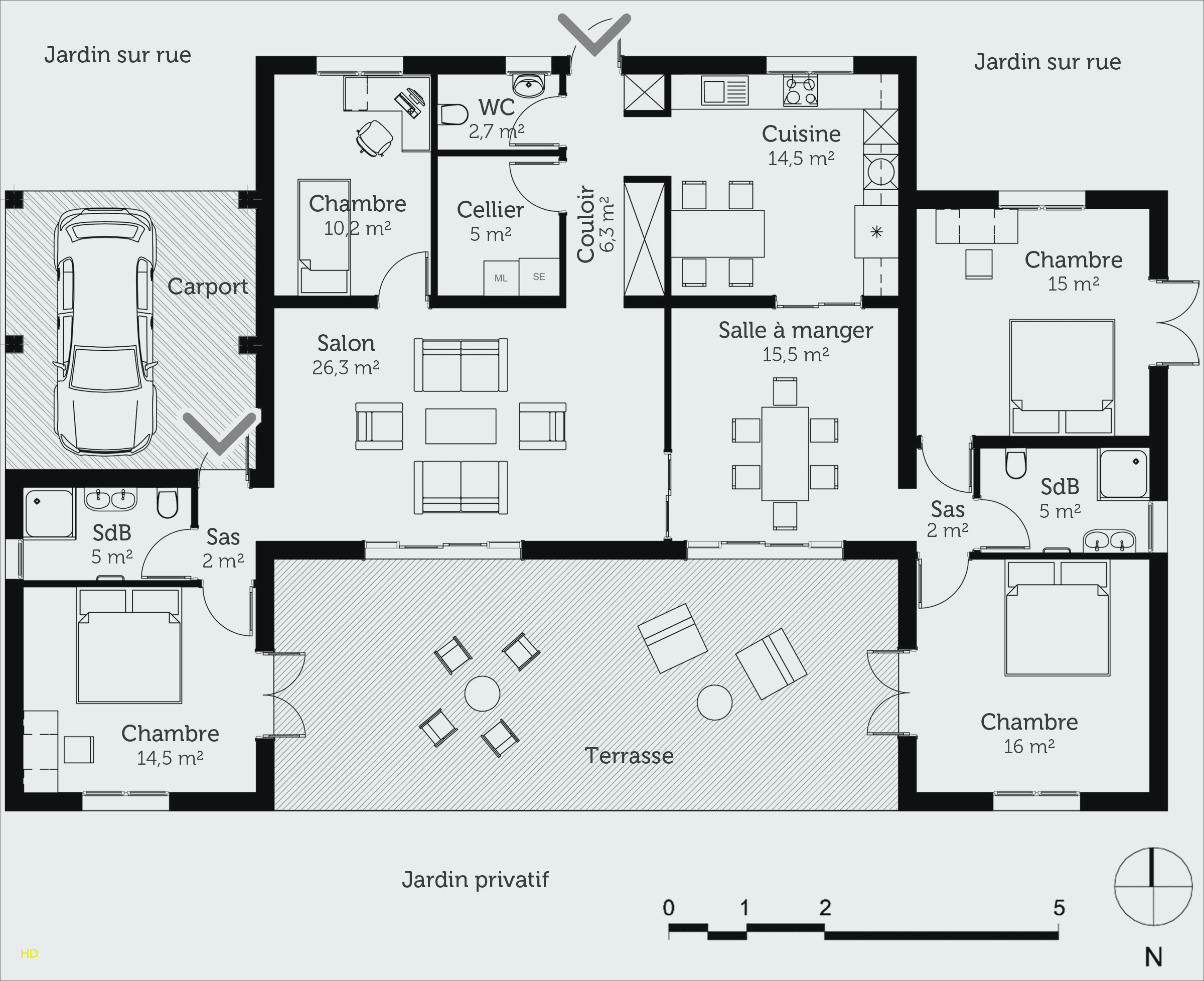 Plan de maison 30 m2
