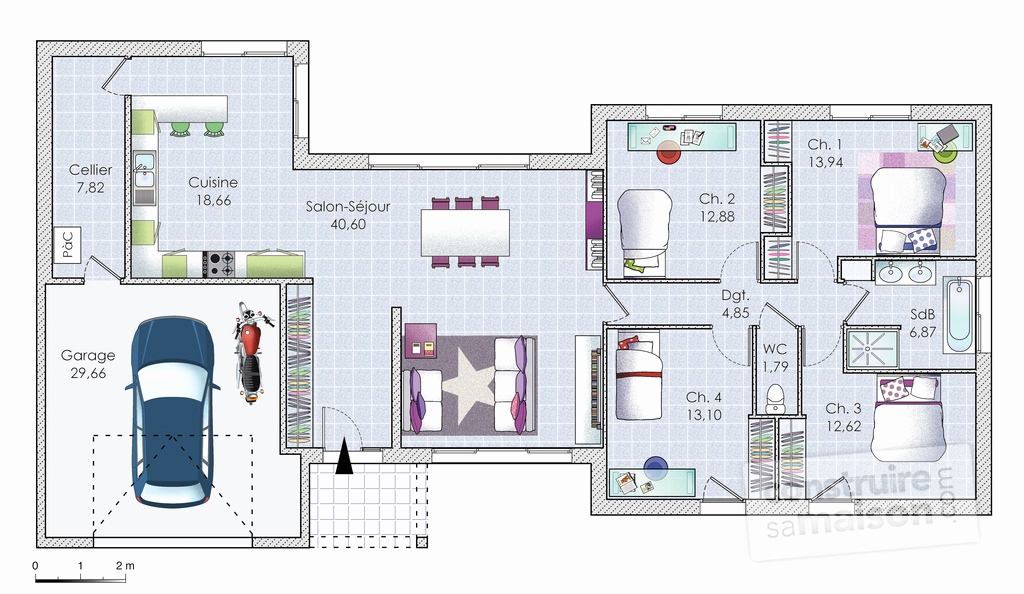 Achat plan de maison plain pied