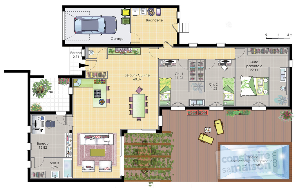 Plan de maison de plein pied