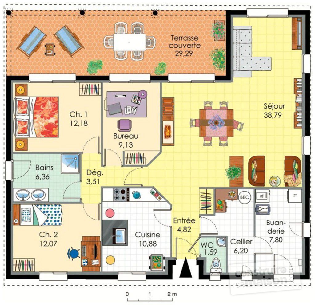 Plan de maison meublé