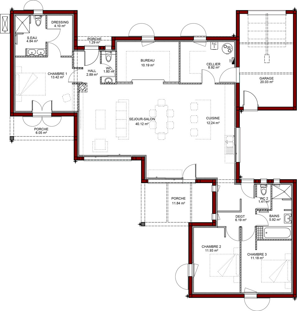 Plan maison moins de 170m2