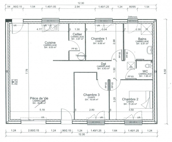 Plan maison plain pied sans couloir
