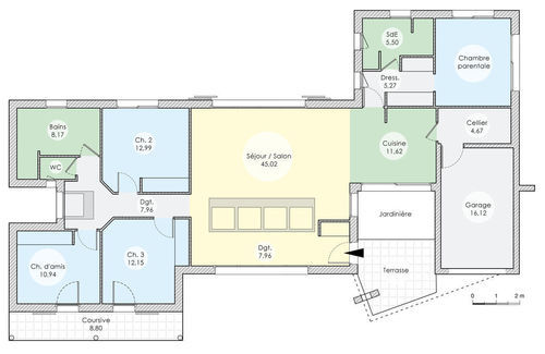 Plan de maison terrain en longueur