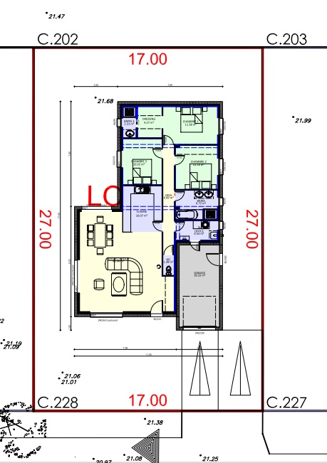 Plan de maison sur terrain