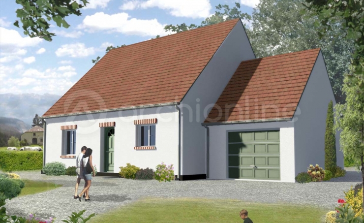Plan de garage accolé à la maison