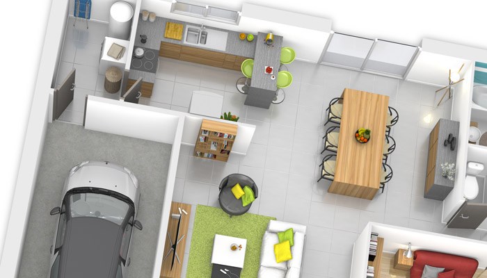 Plan maison plain pied garage intégré