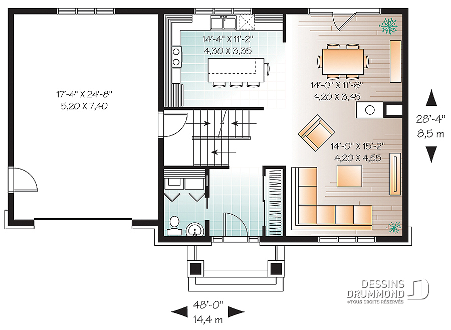 Plan de maison 28 x 40