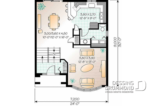 Que veut dire ch sur plan de maison