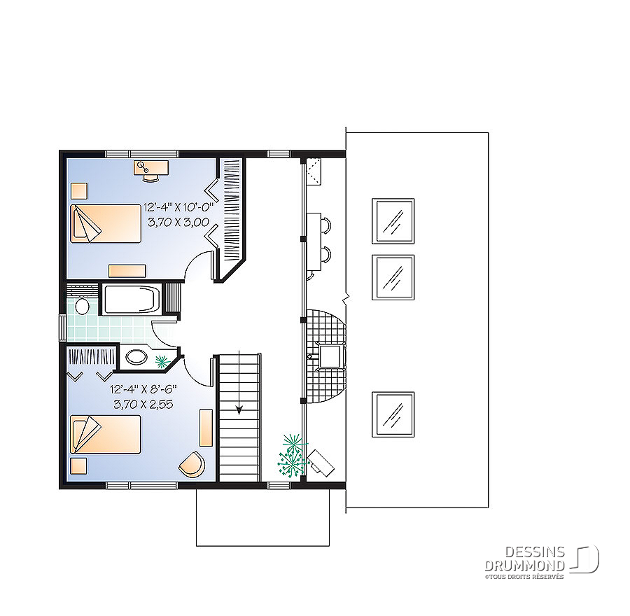 Plan de maison a etage sans garage