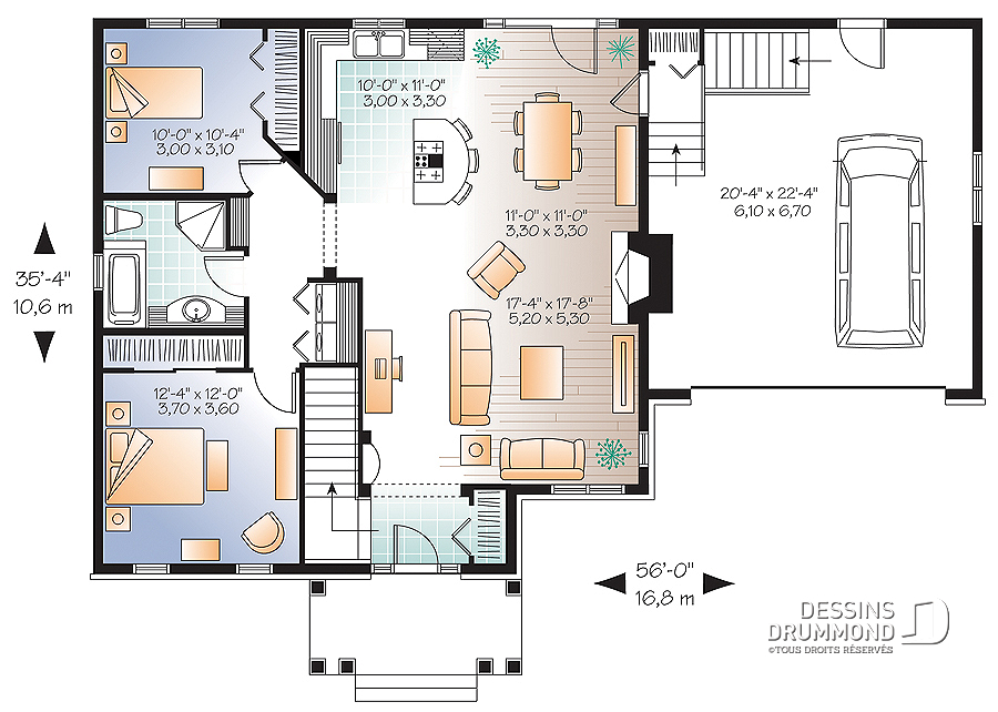 Plan de maison double
