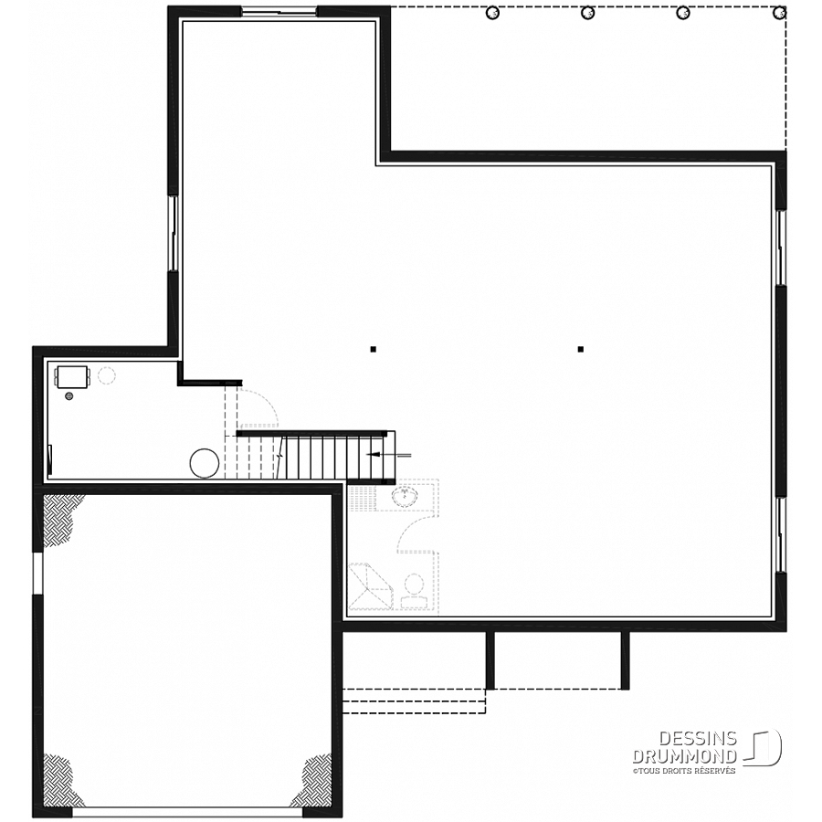 Plan de maison plain pied avec garage double