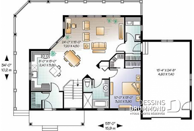 Plan de maison 24 x 34