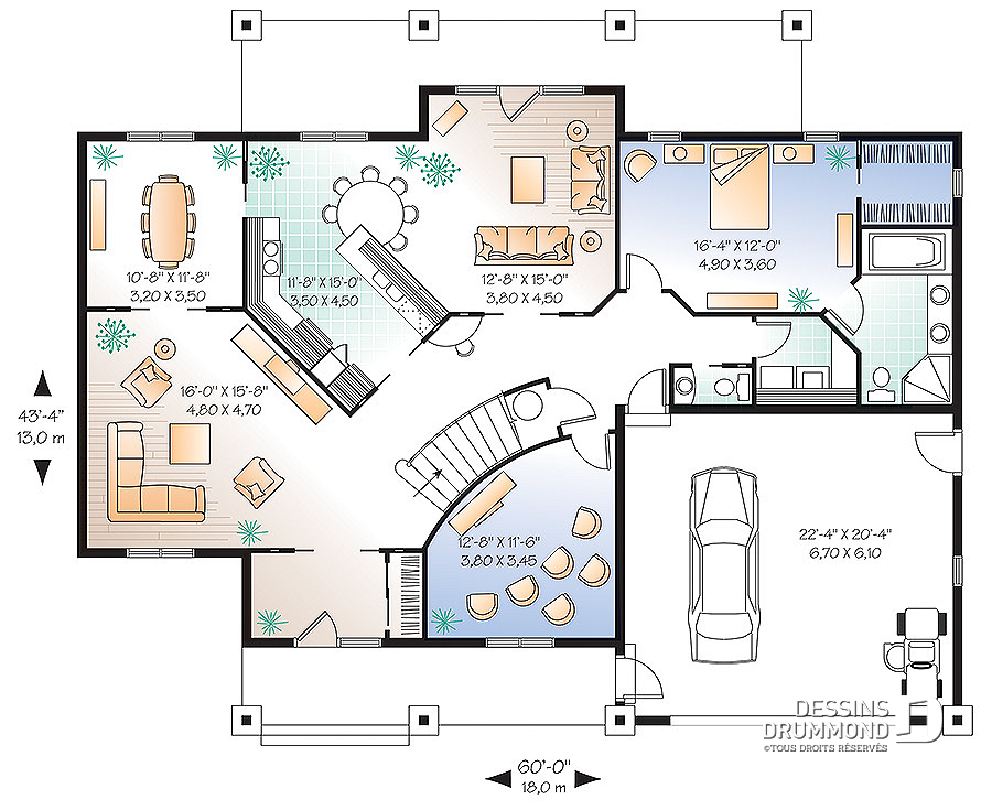 Plan de maison 8 chambres