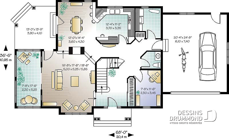 Plan maison style américain tunisie