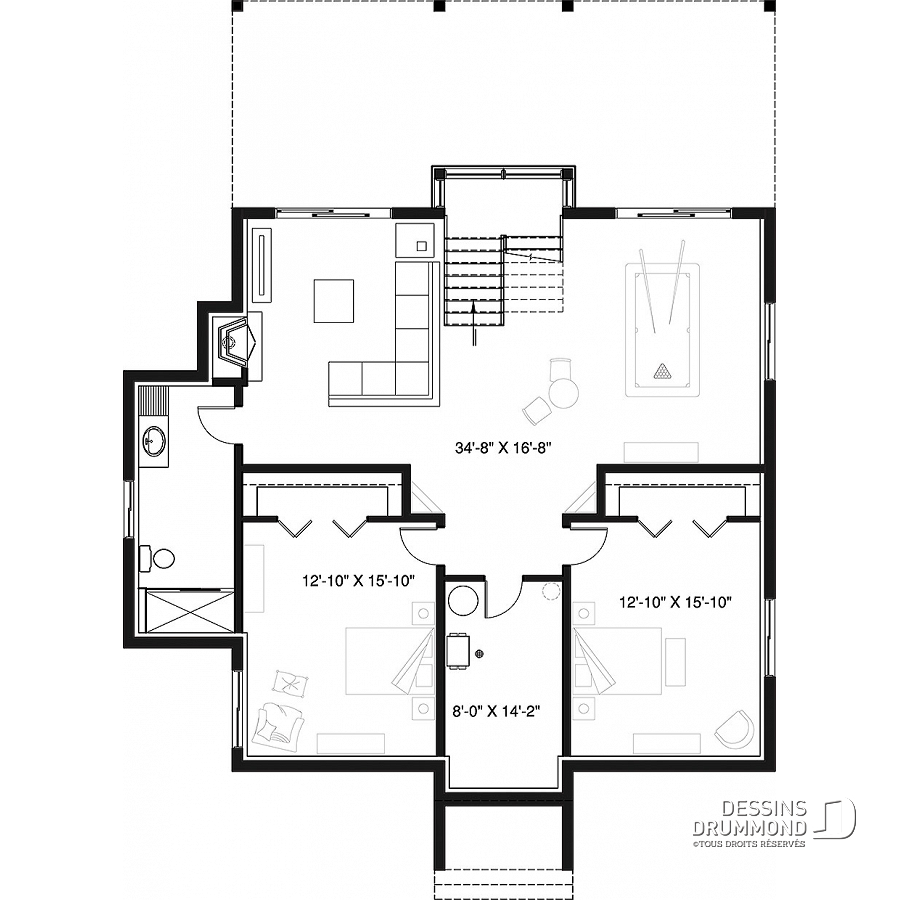 Plan maison 4 chambre 2 salle de bain