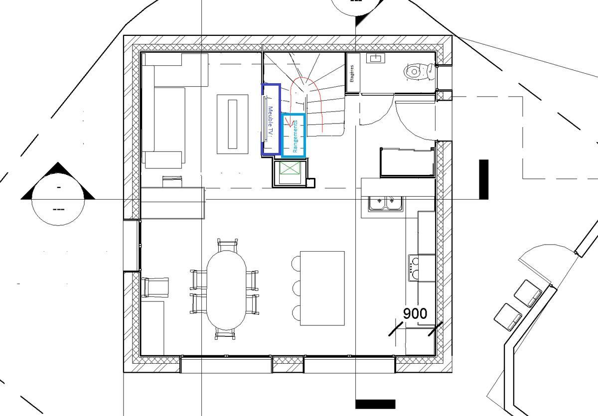 Plan de maison escalier