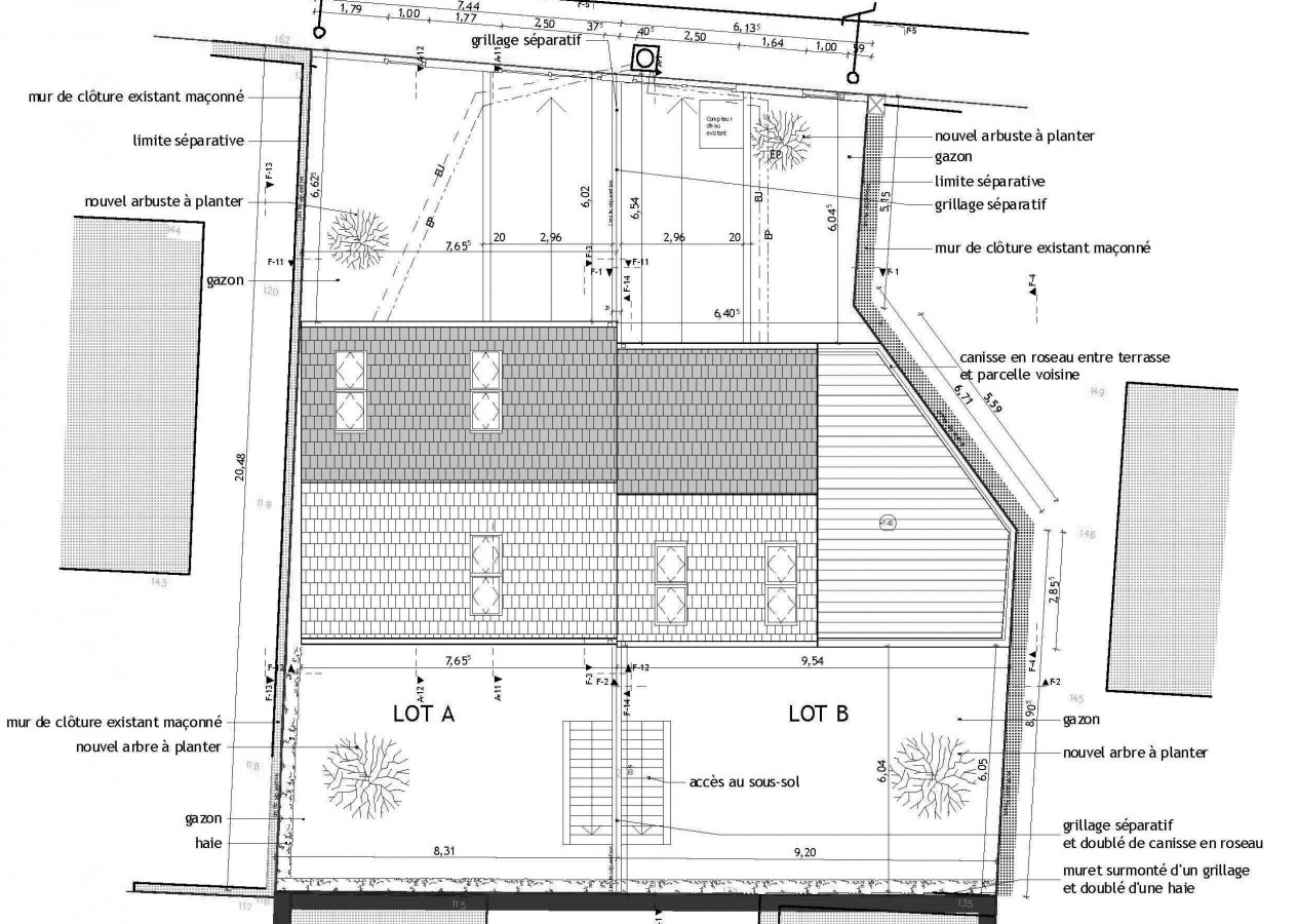 Plan de masse maison mitoyenne