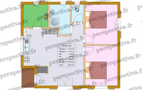 Plan mini maison 2 chambres