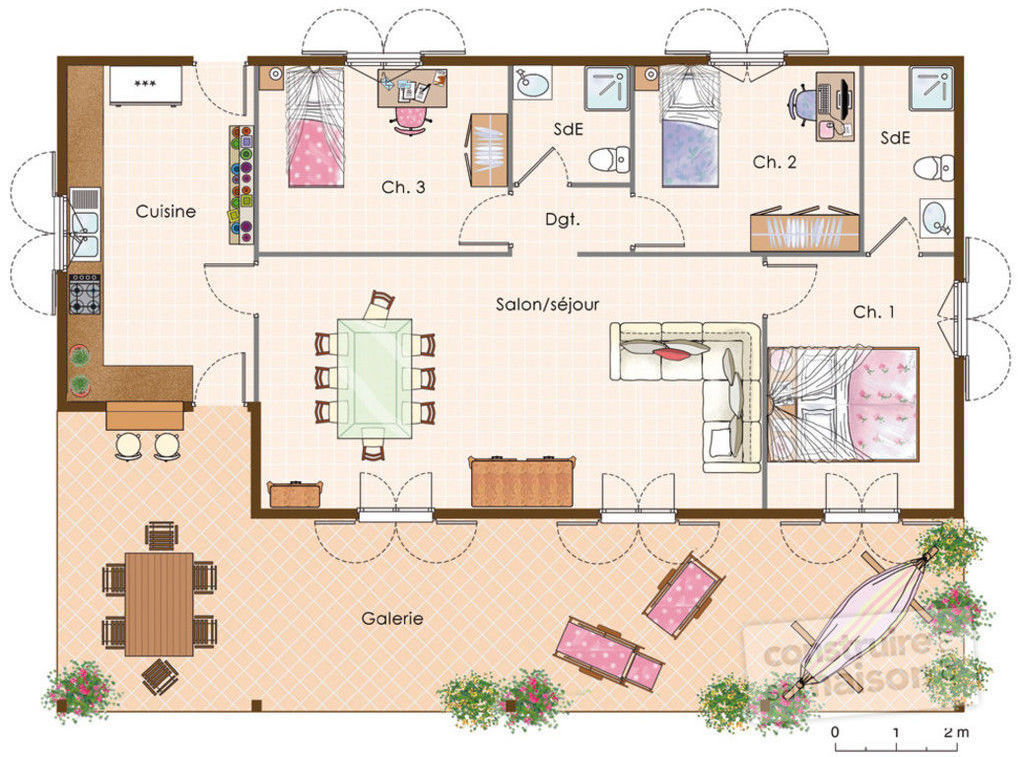 Plan de maison louisiane