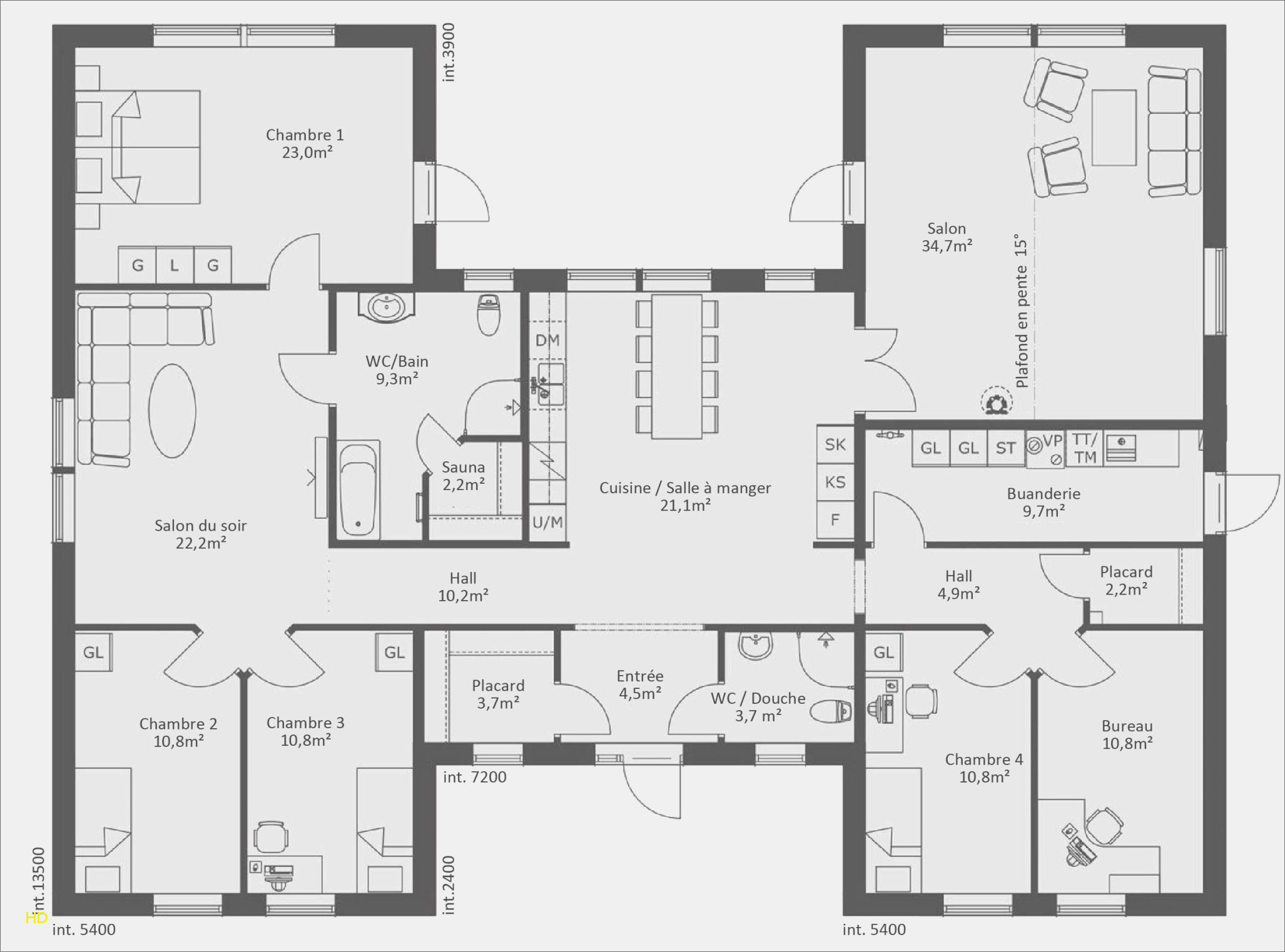 Plan de maison en plain pied gratuit