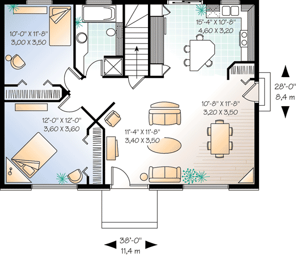 Plan de maison simple 8 chambres