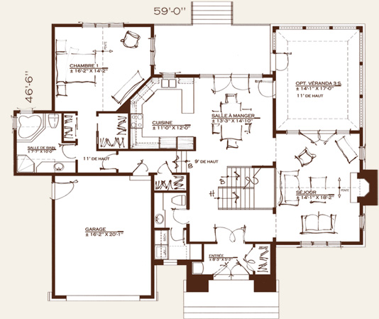 Plan de maison sous sol