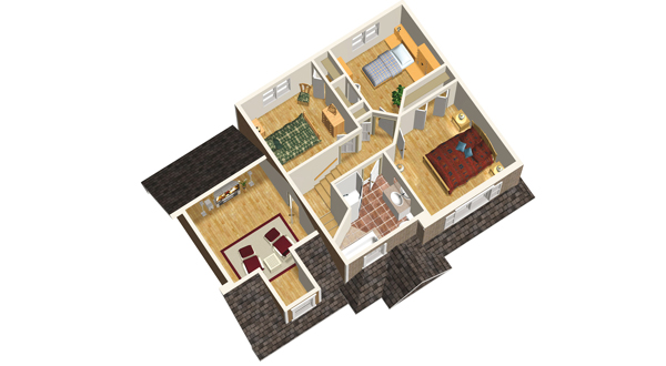 Plan de maison avec hall d'entrée