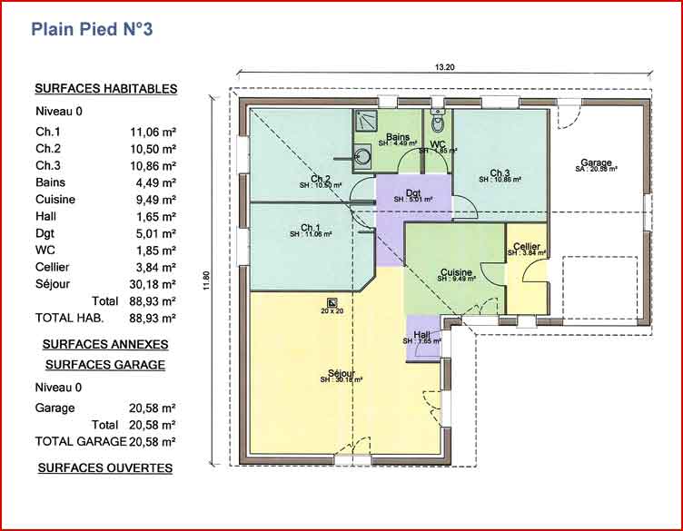 Plan de maison 3pieces