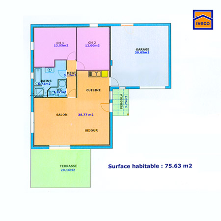 Plan maison 2 chambres plain pied gratuit