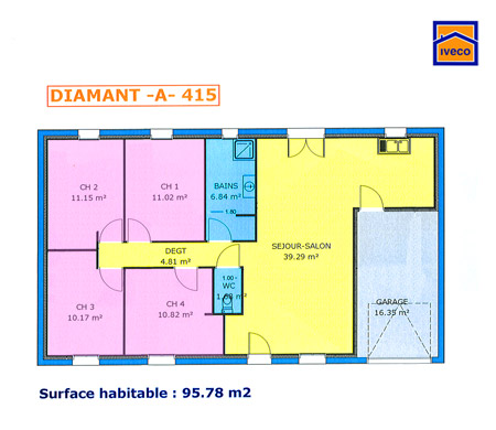 Plan de maison pour 7 personnes