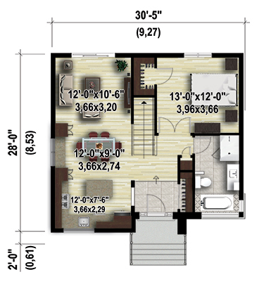 Plan de maison plain pied aire ouverte