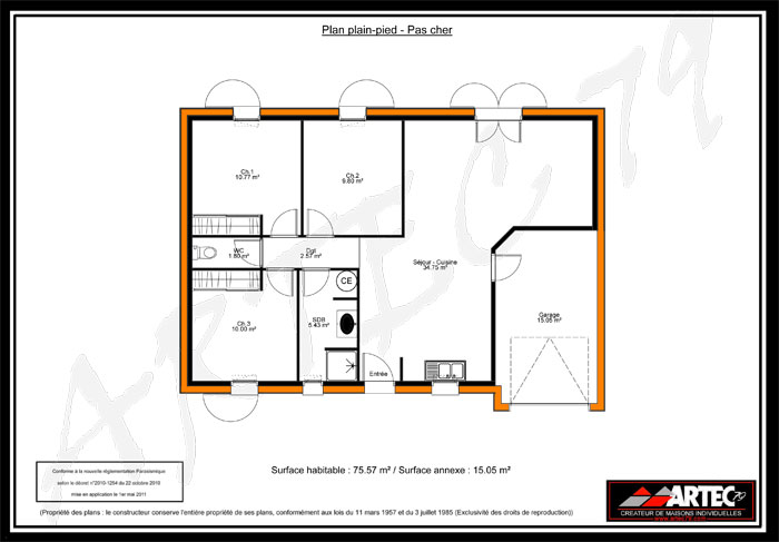 Plan maison t4 plain pied