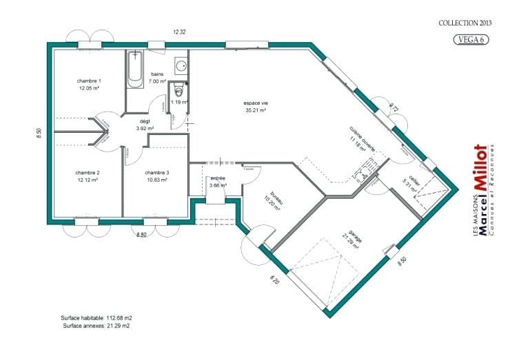 Plan maison en forme de v