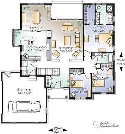 Plan de maison moderne americaine