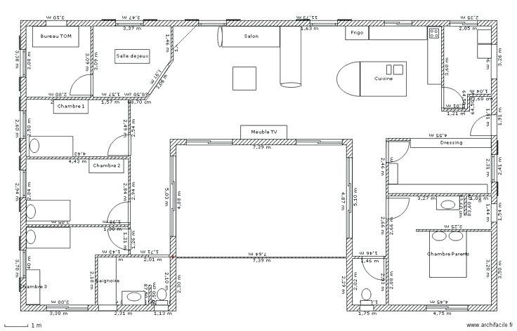 Plan de maison plain pied 100m2 gratuit