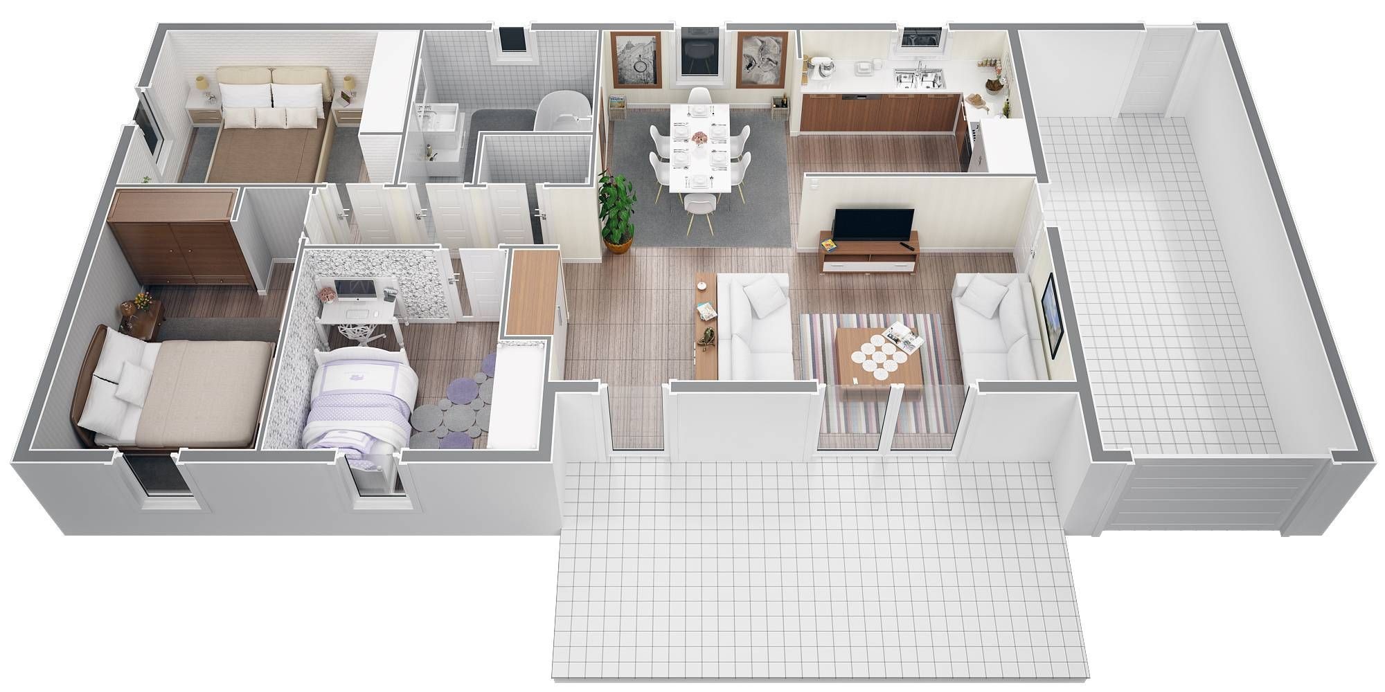 Plan de maison de 80 m2