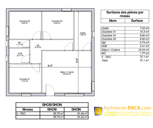 Plan de maison 1 plancher