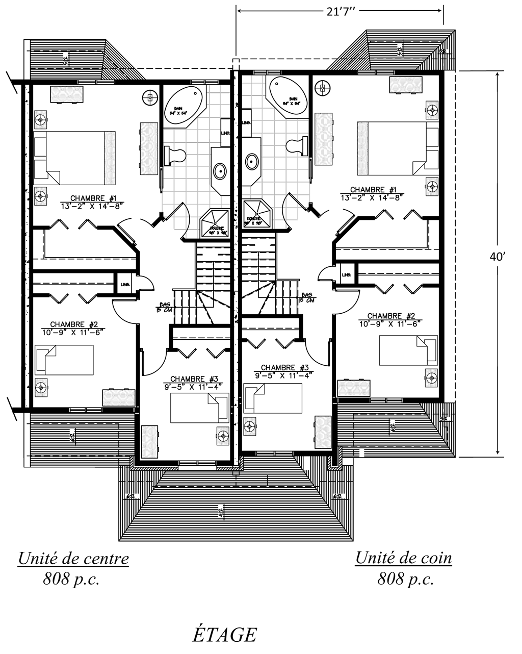 Plan maison de ville avec garage