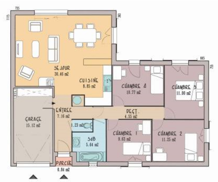 Plan maison sims 3 4 chambres