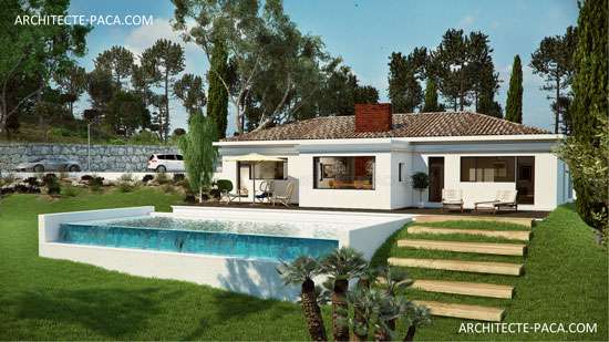 Plan de maison contemporaine de plain pied