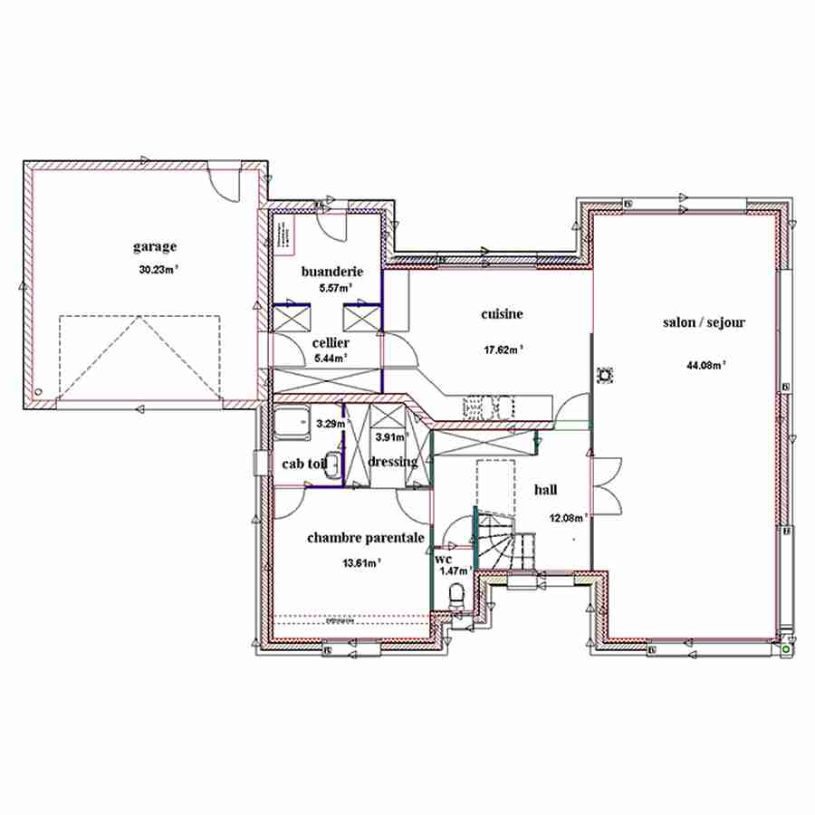 Plan de maison a 4 pans