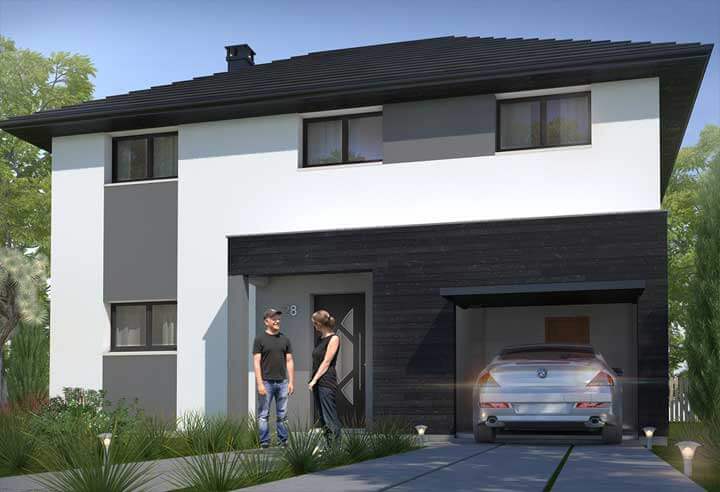 Plan de maison avec garage semi enterré