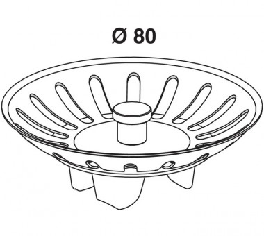 Panier inox pour bonde evier 80