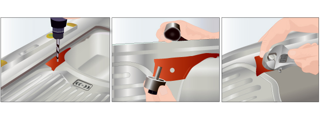 Comment trouer un evier en inox
